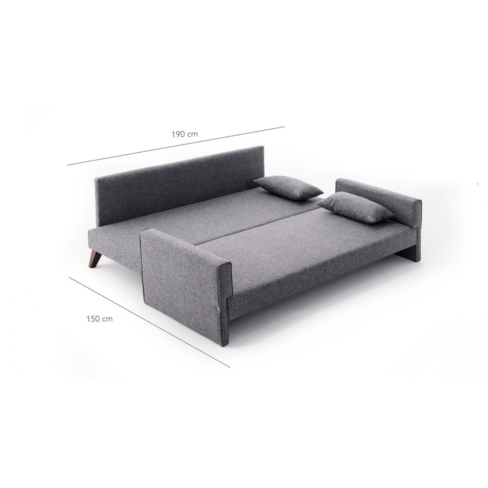 Bella Sofa Bed - Siva Trojka na Razvlačenje slika 8