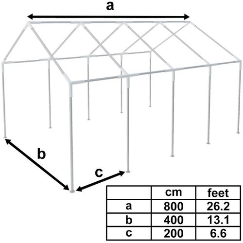 Okvir za šator od 8 x 4 m čelični slika 3