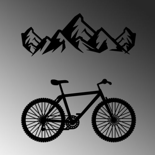 Wallity Metalna zidna dekoracija, Mountain And Bicycle - L slika 4
