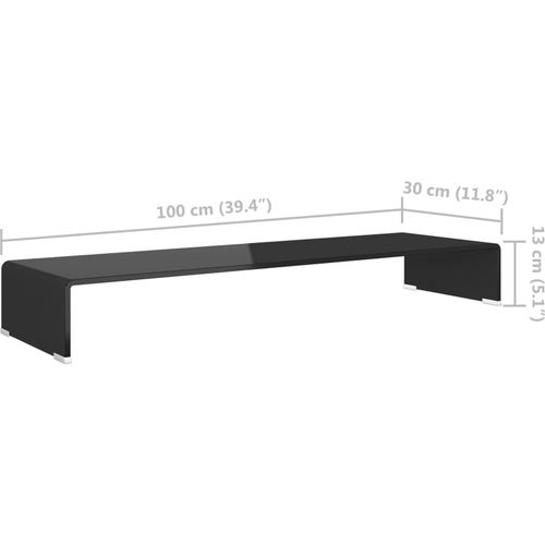 Stalak za TV /Monitor Prozirno Staklo Crni 100x30x13 cm slika 39