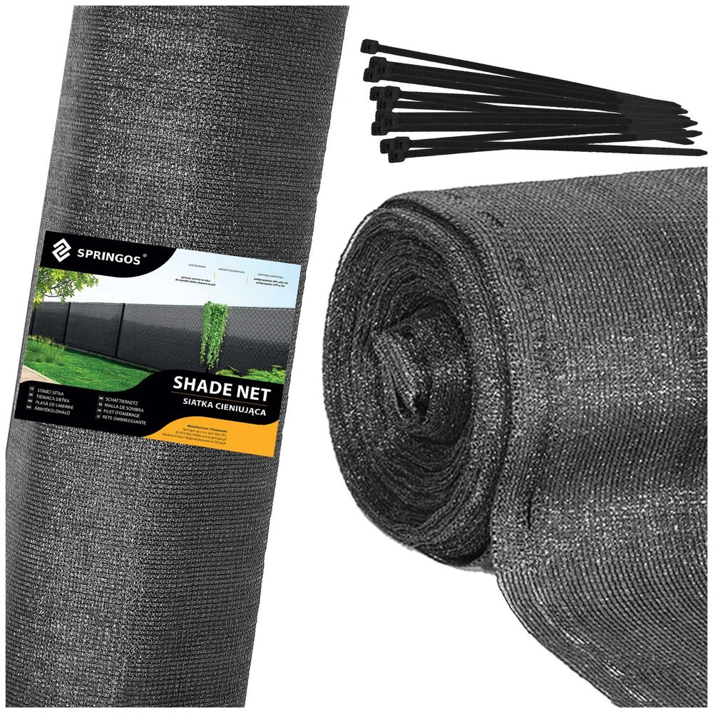 Mreža za sjenjenje, svijetli antracit, 140 g/m², 1,5 × 25 m + 100 vezica slika 6