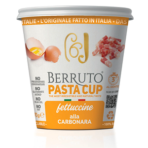 Berruto pasta cup, Fettucine alla Carbonara, 70g instant tjestenina