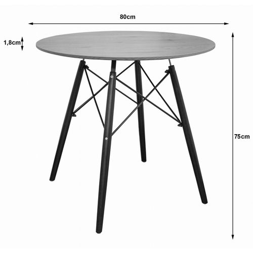 Moderan smeđi okrugli stol 80cm slika 6