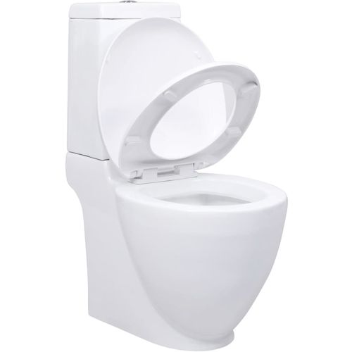 Keramička okrugla toaletna školjka s protokom vode bijela slika 34