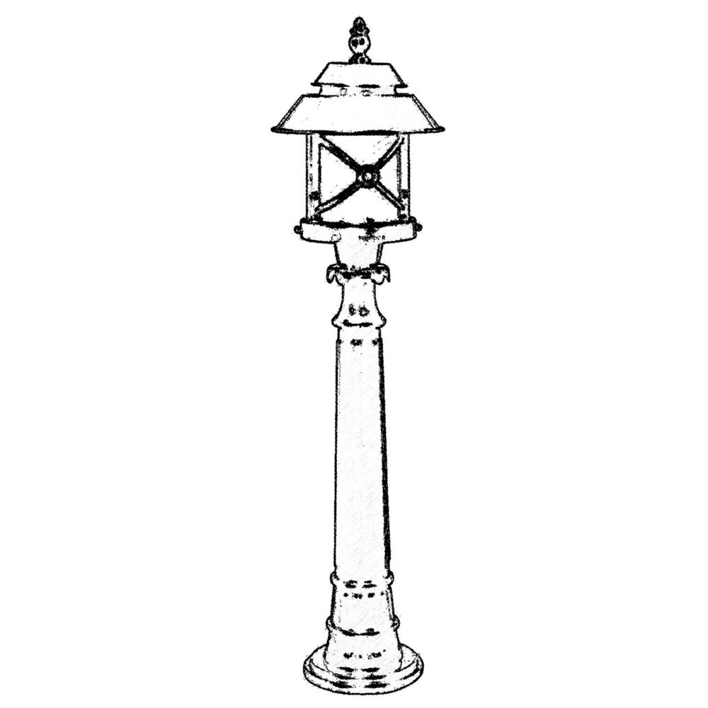 BSU-68199-BSY-B Crna i Bijela Vanjska Podna Lampa slika 2