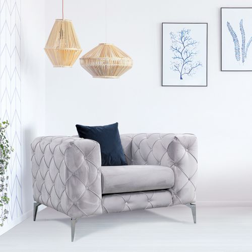 Como - Light Grey Light Grey Wing Chair slika 1