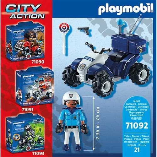 Set za Igru Vozila Playmobil Speed Quad City Action 71092 Policija (21 pcs) slika 2