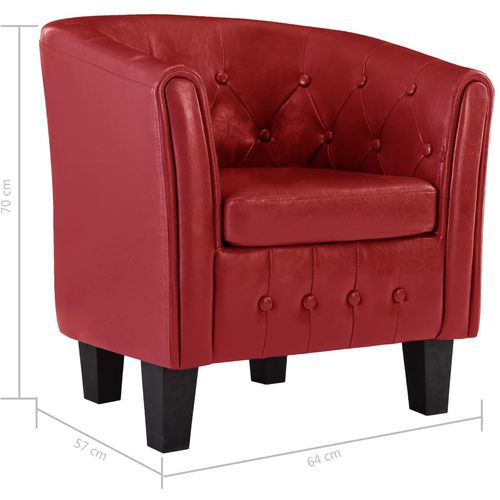 Fotelja od umjetne kože crvena slika 21