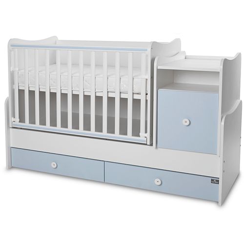 LORELLI TREND PLUS Modularni krevetić 4in1 s Mehanizmom Ljuljanja White/Baby Blue slika 2