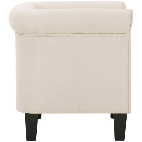 Fotelja s jastukom od tkanine krem slika 13