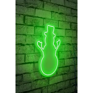 Wallity Ukrasna plastična LED rasvjeta, Snowman - Green