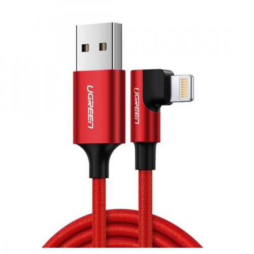 Kabel UGREEN, kutni Lightning na USB 2.0 A (M), kutni 90°, crveni, 1m slika 1