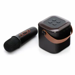 Bluetooth LED bežični karaoke zvučnik s mikrofonom crni