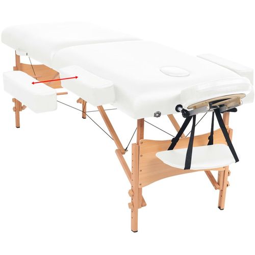 Sklopivi dvodijelni masažni stol debljine 10 cm bijeli slika 41