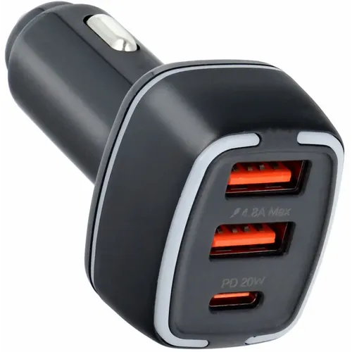 PAVAREAL auto punjač Type C PD 20W + 2x USB 4.8A PA-CC65 crni slika 1