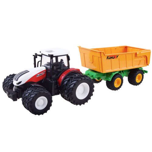 Traktor na daljinsko upravljanje sa žutom prikolicom RC0601 slika 2