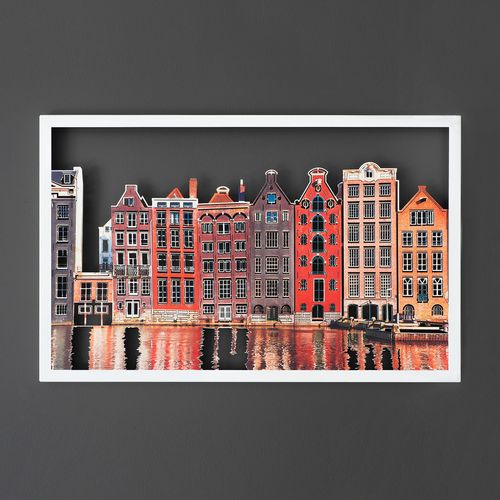 Wallity Amsterdam Houses - APT329MCA White Decorative Metal Wall Accessory slika 2