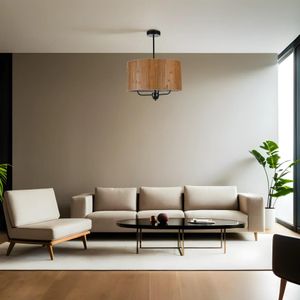 Bambu 01 Abajurlu 3 Lü Sarkıt Avize - Orah/Black