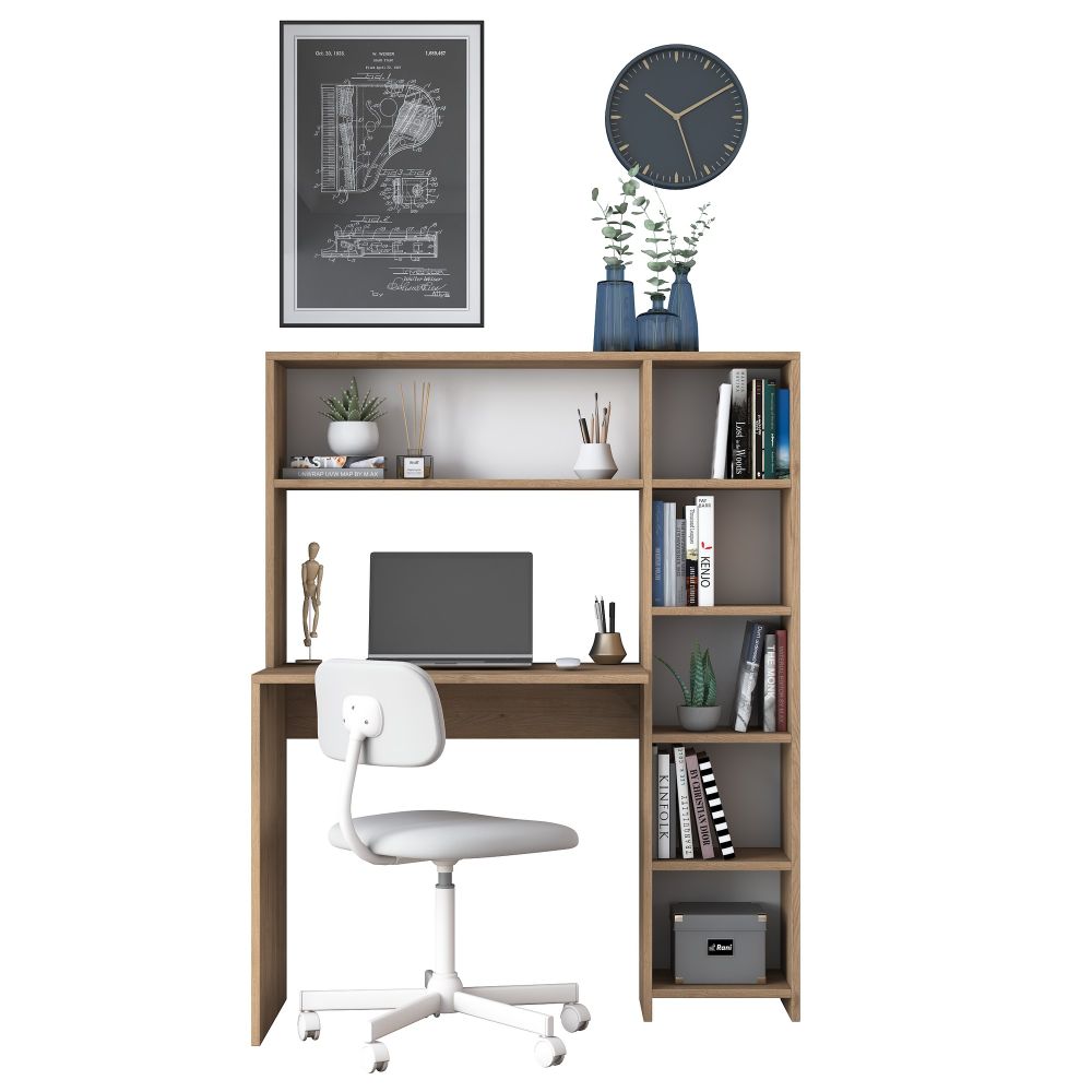 HA104 - 2025 Oak Study Desk - radni sto i polica slika 8