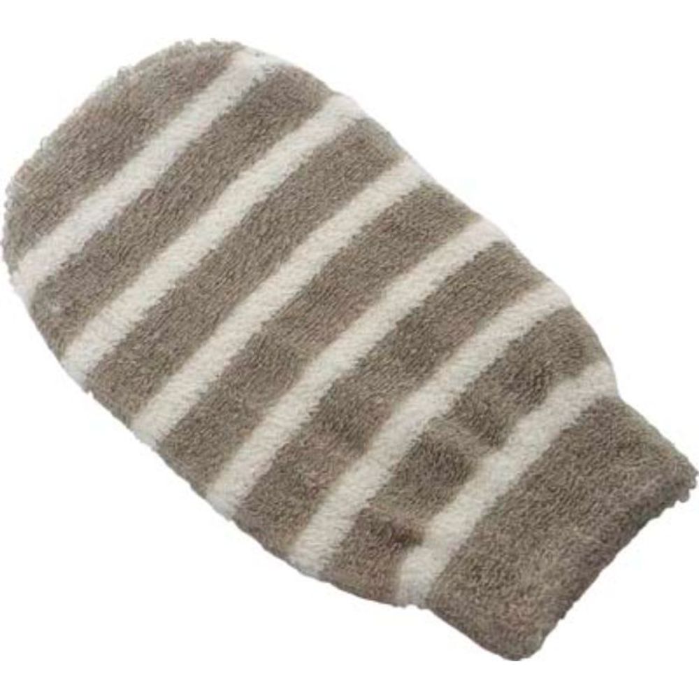 TENDANCE Rukavica za kupanje 13x23cm Prugasta, smeđa slika 1