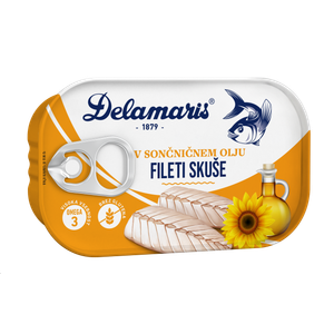 Delamaris fileti skuše u suncokretovom ulju, 125 g