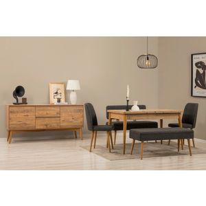Vina Bench 04 1053 - Set za Jelo od 6 Komada u Atlantic Boru i Antracitu