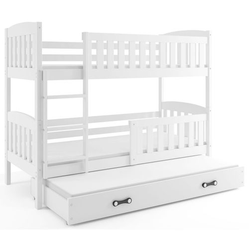 Drveni dječji krevet na sprat Kubus sa tri kreveta - 200x90cm - Bijeli slika 2