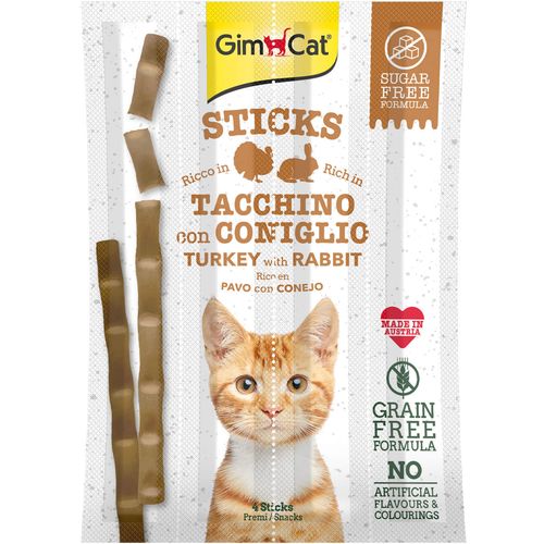 GimCat Sticks Poslastica za mačke Puretina i Kunić Grain Free 4 kom, 40 g slika 2