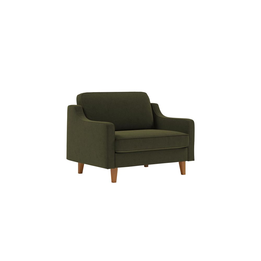Fotelja Robin Loveseat - boje: uljna zelena orah slika 1