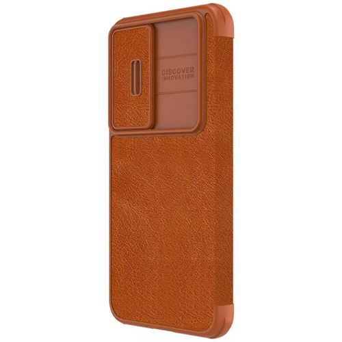 Nillkin Qin Leather Pro preklopna maska sa štitnikom za kameru za Samsung Galaxy S23 - brown slika 3