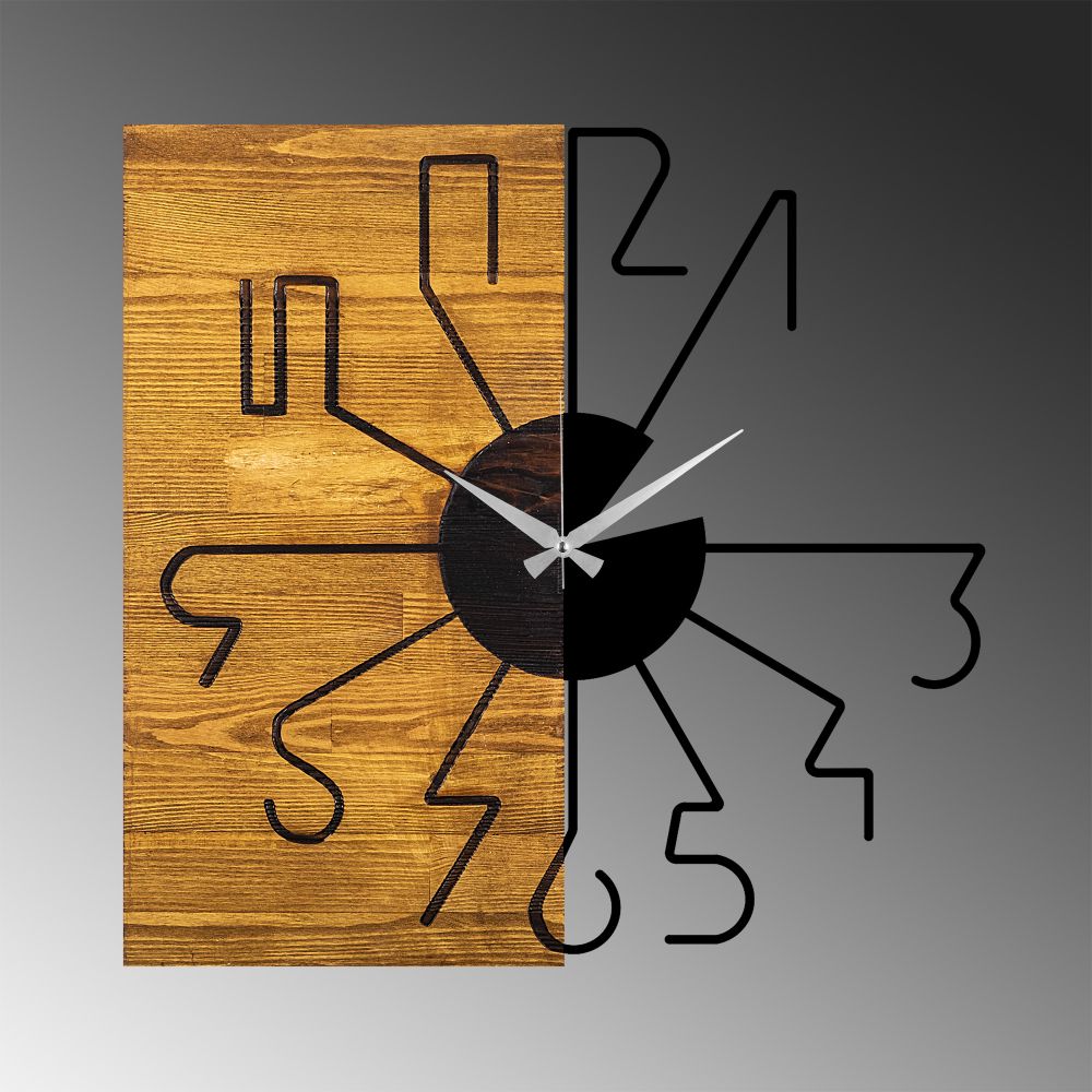 Decorative wooden wall clock Wooden Clock 29, colours: walnut, black slika 6