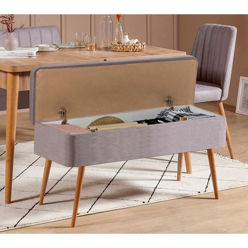 Vina 0701 - 3 - Atlantic, Sivi Set Produžive Stola i Stolica (4 Dijela) slika 2