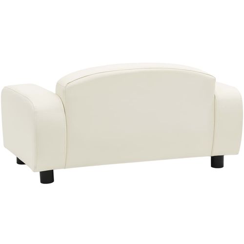 Sofa za pse krem-bijela 80 x 50 x 40 cm od umjetne kože slika 6