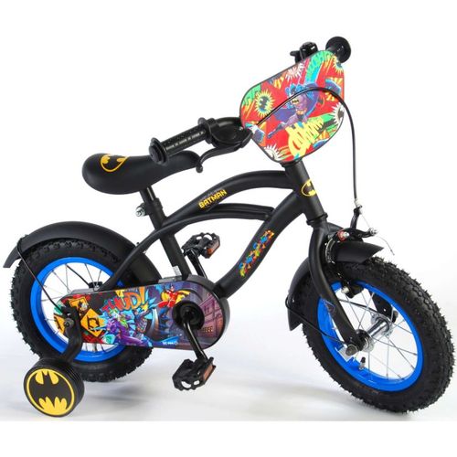 Dječji bicikl Batman 12" s pomoćnim kotačima crni slika 3