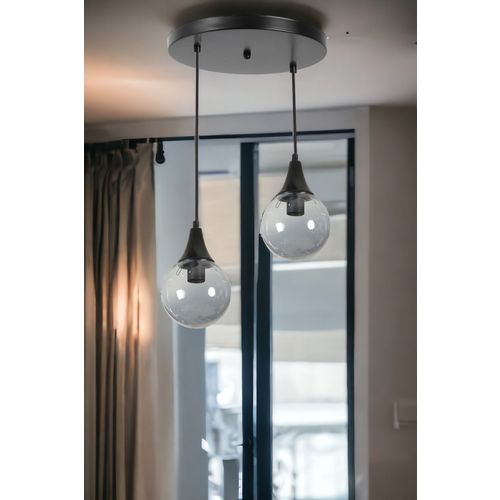 Afra 2 Li Tepsili Siyah Füme Camlı Sarkıt Black
Fume Chandelier slika 2