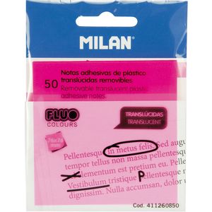 Blok samoljepivi MILAN 76x76 50L Fluo rozi prozirni