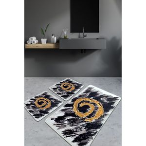 Set Kupatilskih Prostirki Dagger u Crno-Bijelo-Zlatnoj Boji (3 Dijela)