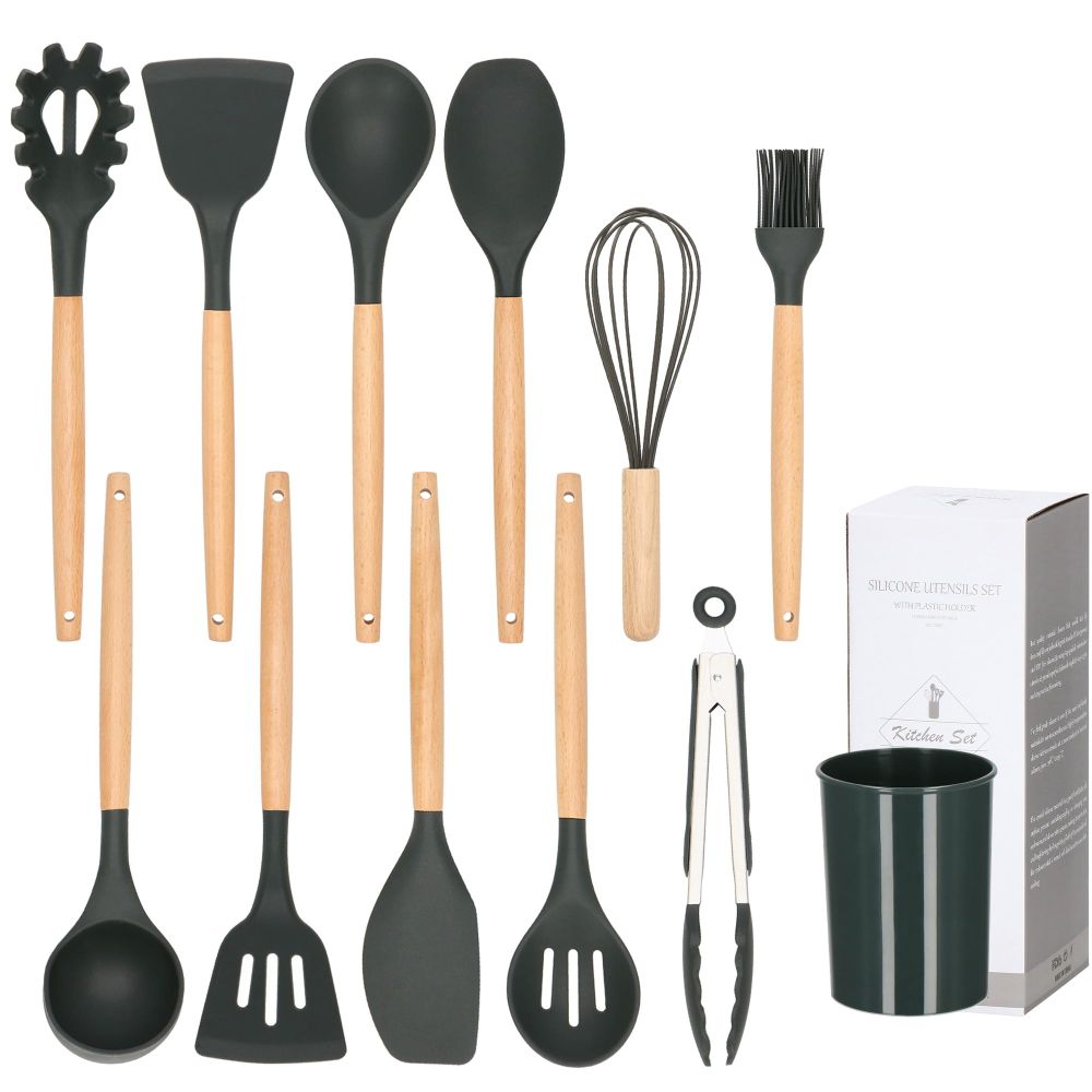 Kuhinjski set, 11 kom. crni slika 5