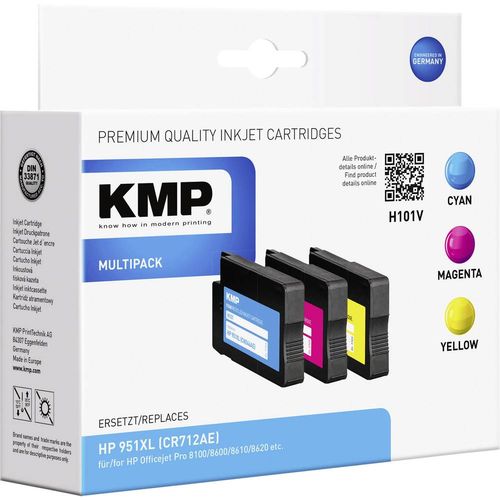 KMP tinta zamijenjen HP 951XL kompatibilan kombinirano pakiranje cijan, purpurno crven, žut H101V 1723,4050 slika 1