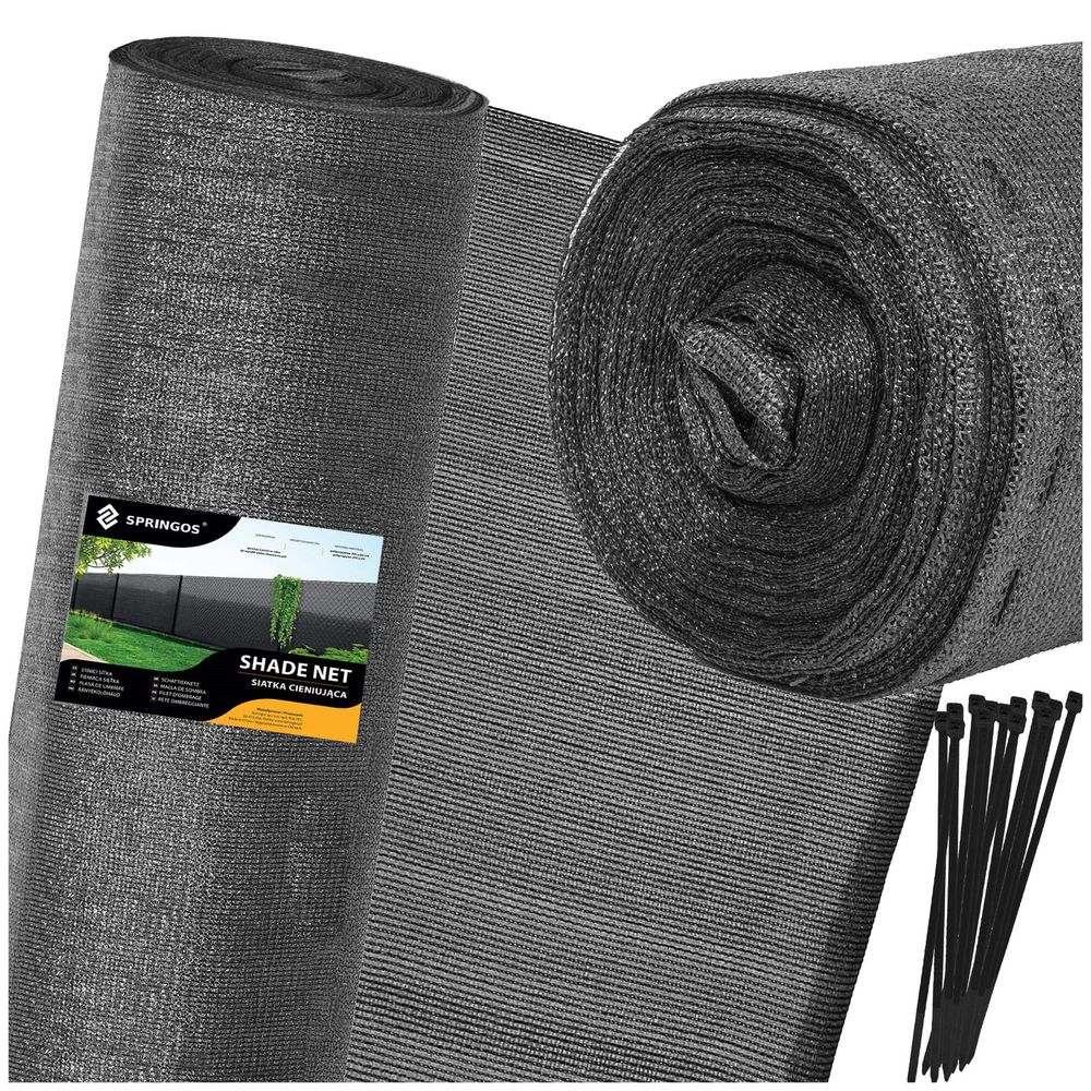 Mreža za sjenjenje, svijetli antracit, 185 g/m², 1,5 × 50 m + 200 vezica slika 5