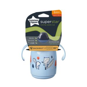 Tommee Tippee Superstar "TRAINING" šalica s usnikom i poklopcem, 300 ml, 6MJ+, Plava