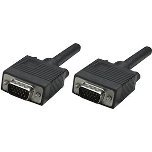 Manhattan VGA priključni kabel VGA 15-polni utikač, VGA 15-polni utikač 3.00 m crna 311748 mogućnost vijčanog spajanja VGA kabel