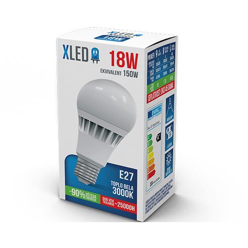 XLED E27 18W LED sijalica 3000K/Toplo Bela/220V/1890Lm slika 3