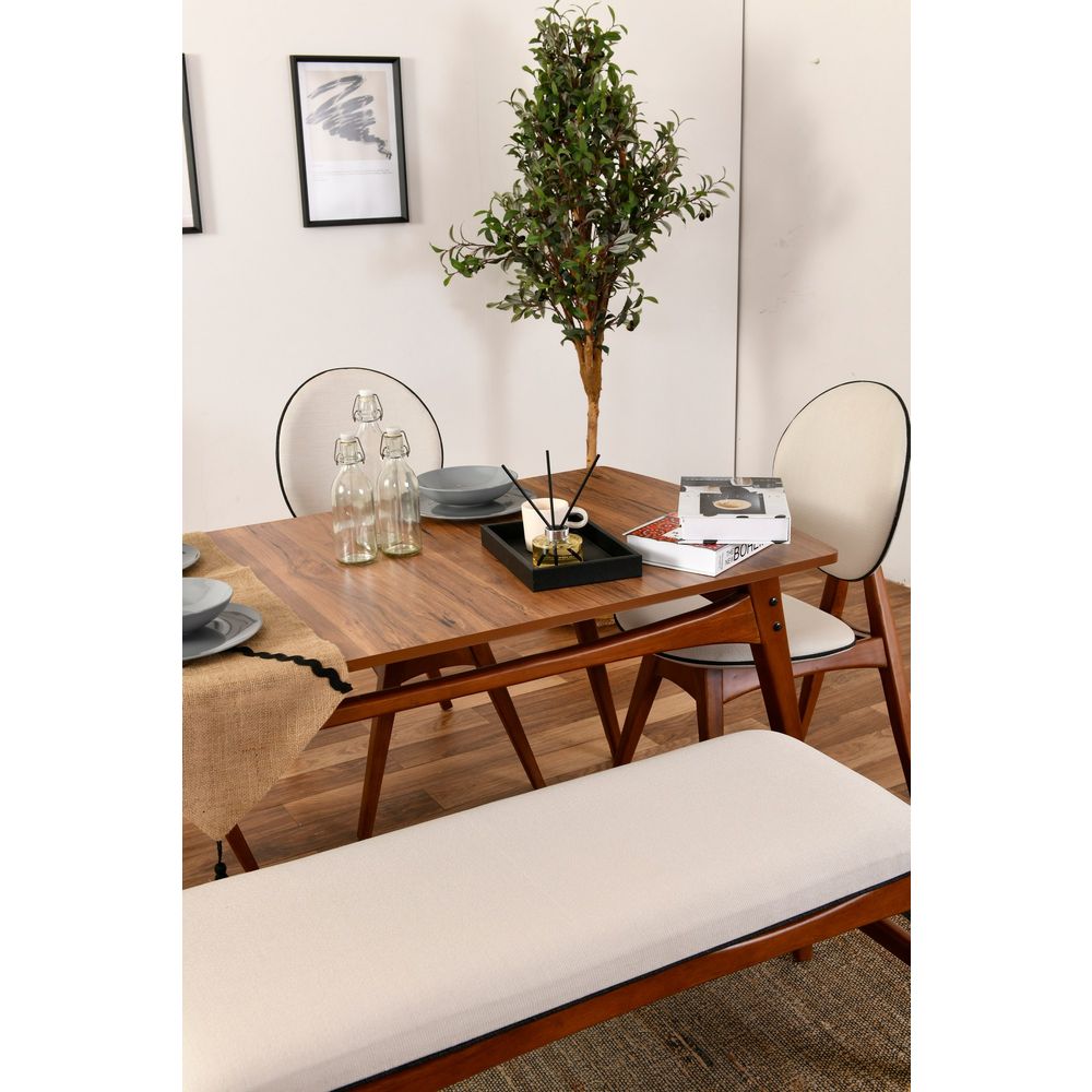 Set stola i stolica Touch (4S-1B) WalnutCream (6 komada) slika 5