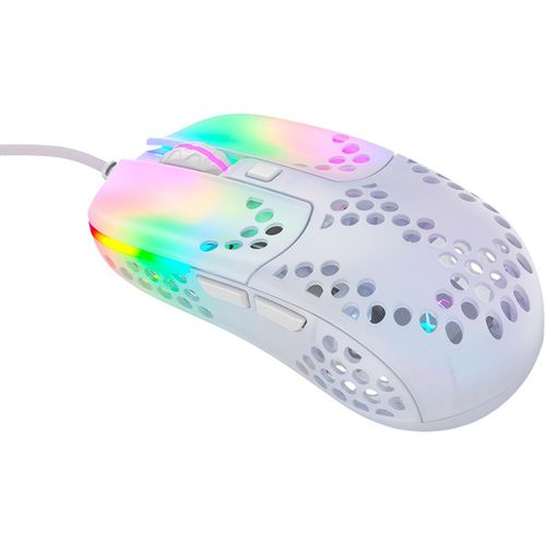 XTRFY MZ1 RGB Rail, Ultra-light Gaming Mouse, Pixart 3389, Designed by Rocket Jump Ninja, White Transparent slika 1