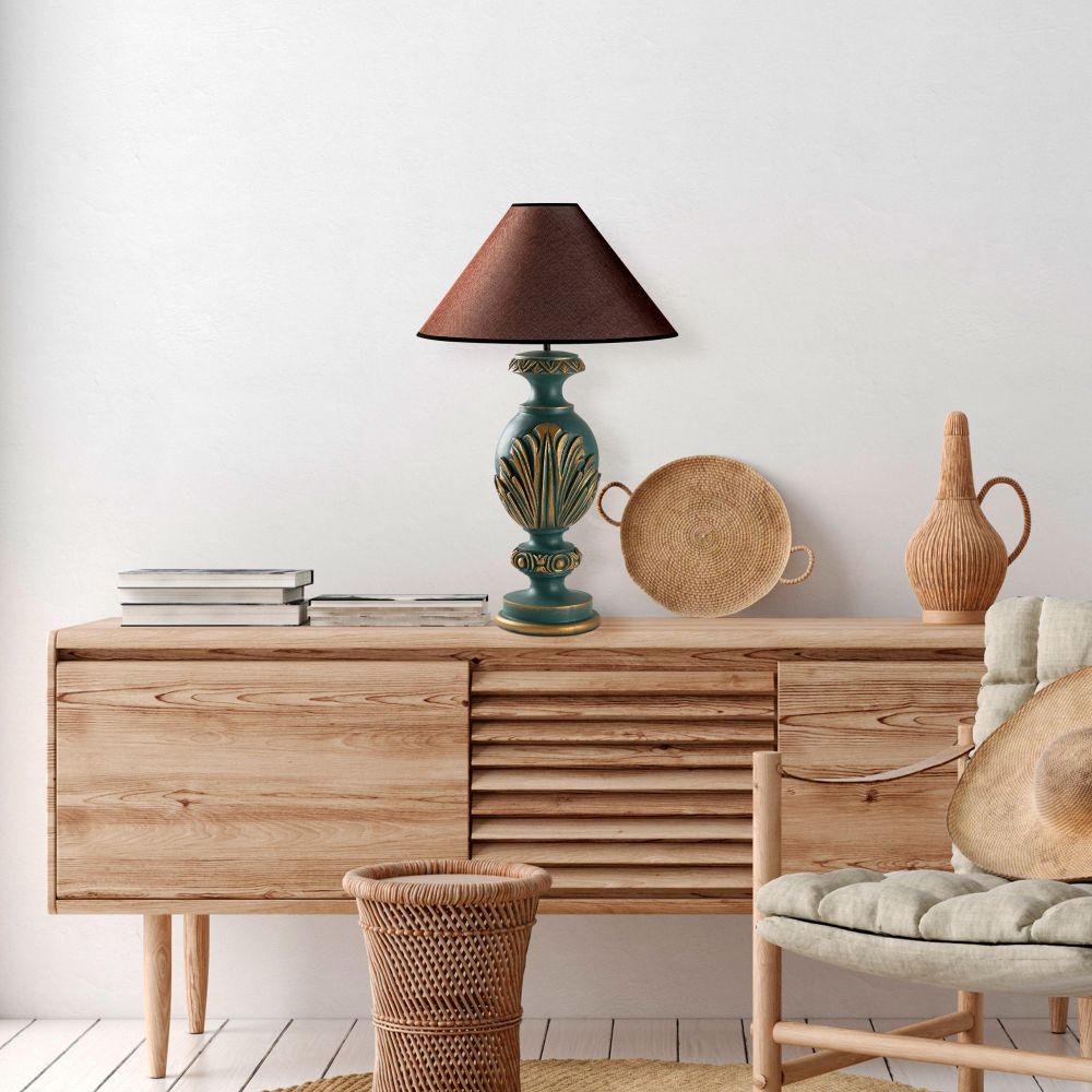 ELEGANZE-5313 Zelena-Smeđa Stolna Lampa slika 2