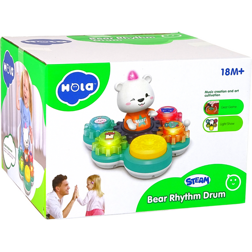 Montessori interaktivna edukativna igračka 2u1 Teddy Bear Gears slika 3