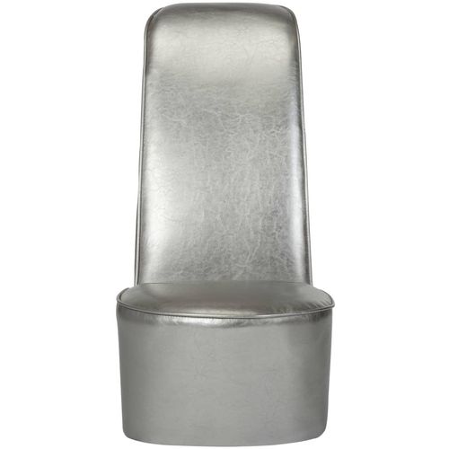 Stolica u obliku visoke pete od umjetne kože srebrna slika 4