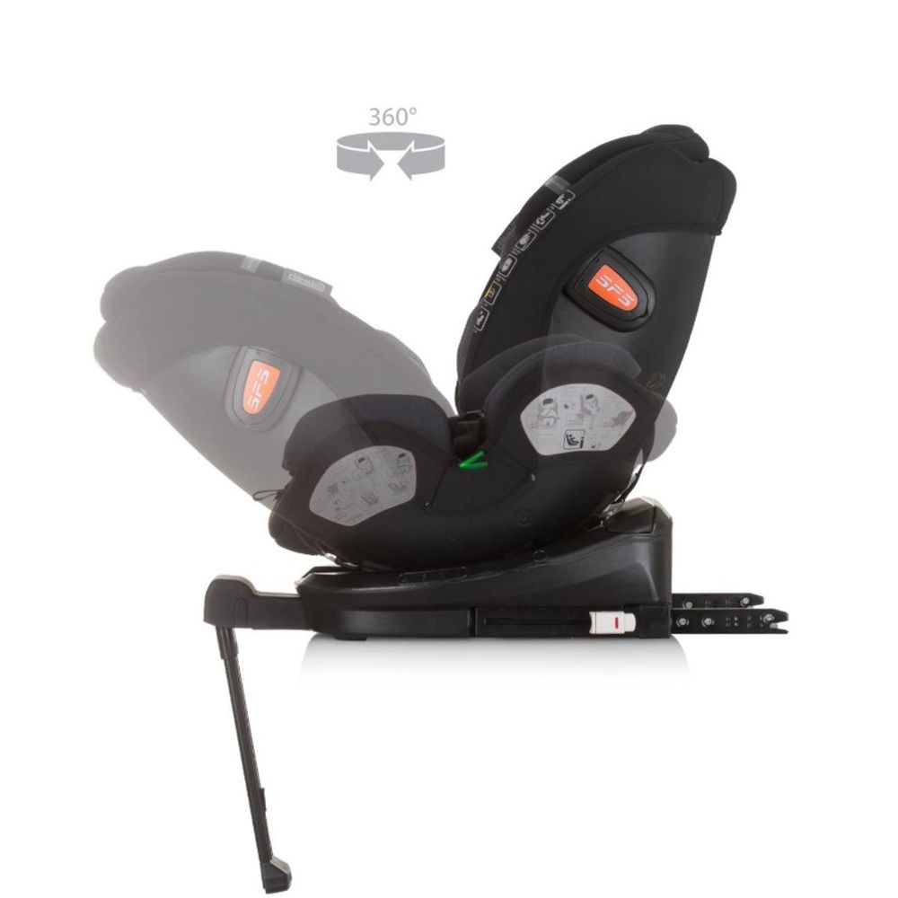 Chipolino Autosjedalica Tourino i-Size 360º 40-150cm Isofix Stktrn02401ob, Obsidian slika 9
