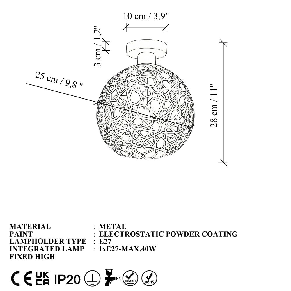 Luster Selcuklu MR-785-M-P - Crna boja slika 7